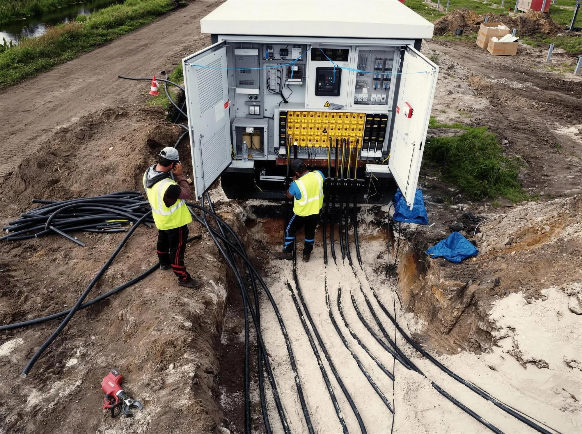 Cablaggio in corso all'interno di un quadro elettrico